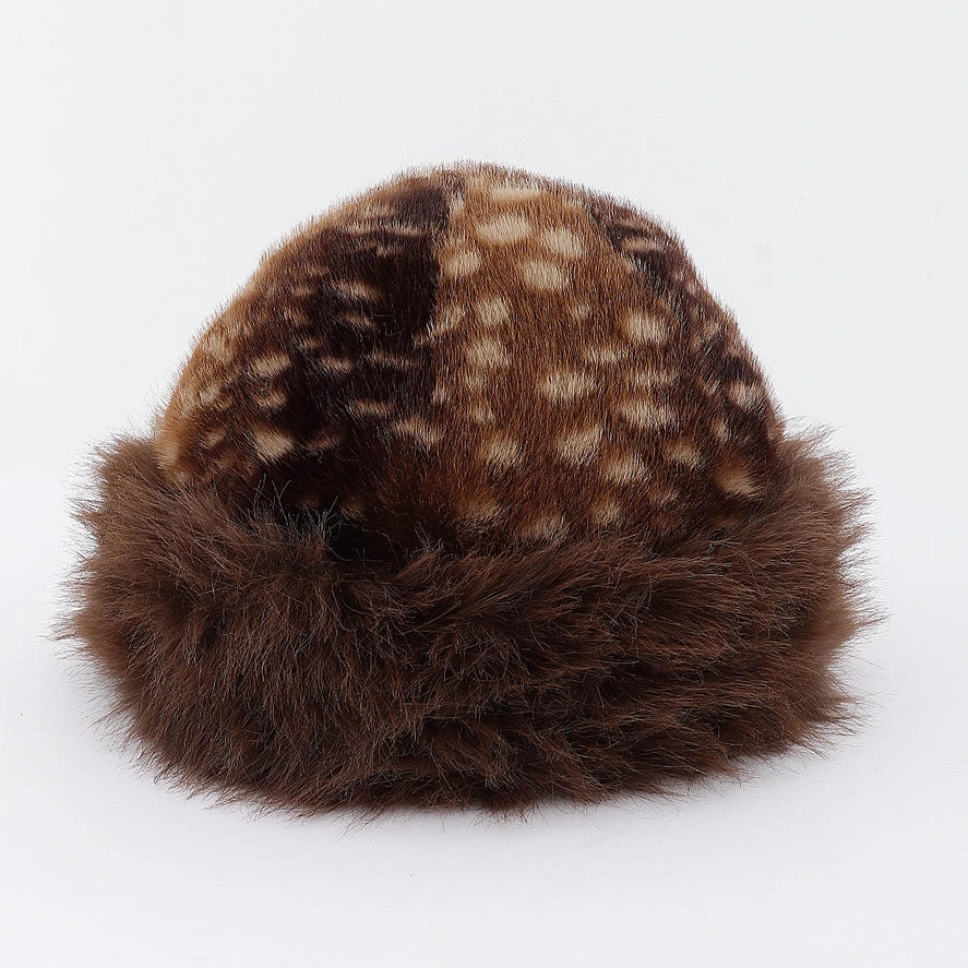 AMH1853CF - Fawn Print Faux Fur Bucket Hat-09-Accessories-3AM BY H&D ACCESSORIES-Krista Anne's Boutique, Women's Fashion and Accessories Located in Oklahoma City, OK and Black Mountain, NC