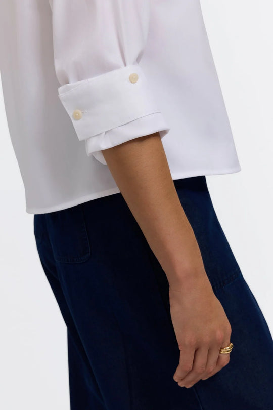 205539 - Jodie Roll Tab Sleeve Short Shirt-02-Tops/Blouses-Foxcroft-Krista Anne's Boutique, Women's Fashion and Accessories Located in Oklahoma City, OK and Black Mountain, NC