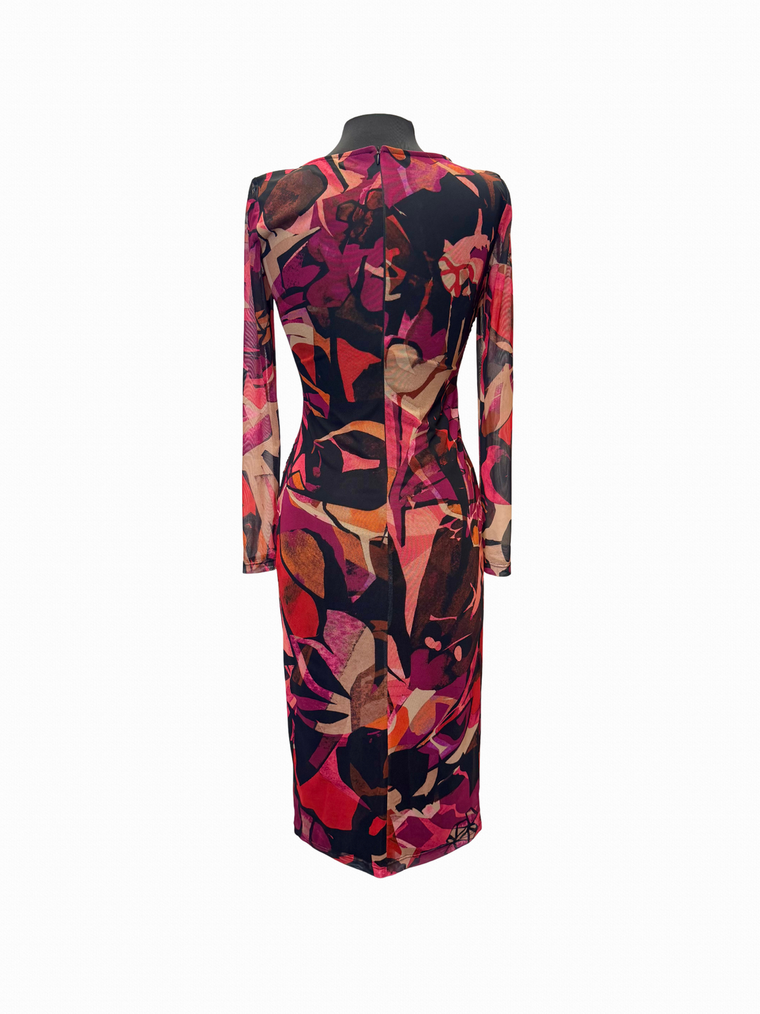 253360 - Long Sleeve Abstract Print Midi Dress-06-Dresses/Jumpsuits-Frank Lyman-Krista Anne's Boutique, Women's Fashion and Accessories Located in Oklahoma City, OK and Black Mountain, NC