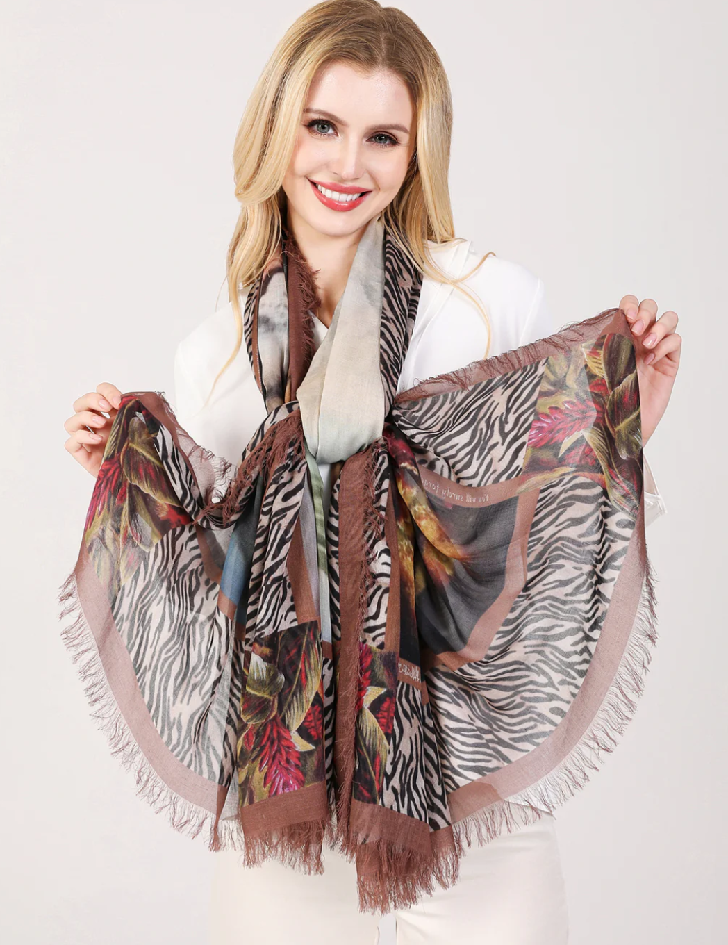D-390 - "Eyes of a Tiger" Silk Blend Scarf-08-Scarves/Wraps-Love's Pure Light-Krista Anne's Boutique, Women's Fashion and Accessories Located in Oklahoma City, OK and Black Mountain, NC