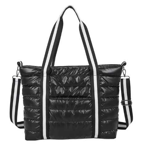 Metallic Puffer Tote-09-Accessories-Aslan Rose-Krista Anne's Boutique, Women's Fashion and Accessories Located in Oklahoma City, OK and Black Mountain, NC