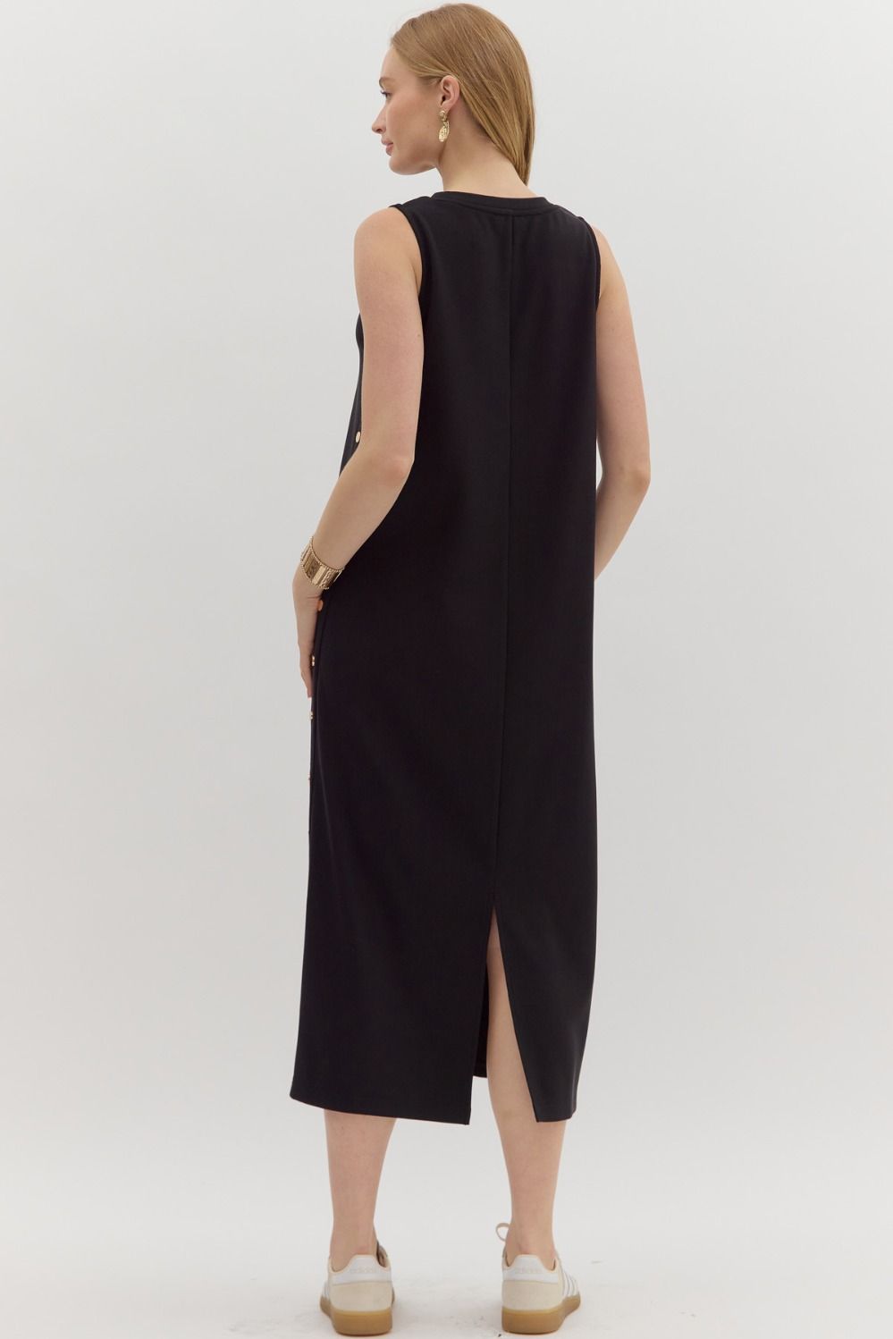 D26944 - Gold Accent Maxi Dress-06-Dresses/Jumpsuits-Aslan Rose-Krista Anne's Boutique, Women's Fashion and Accessories Located in Oklahoma City, OK and Black Mountain, NC