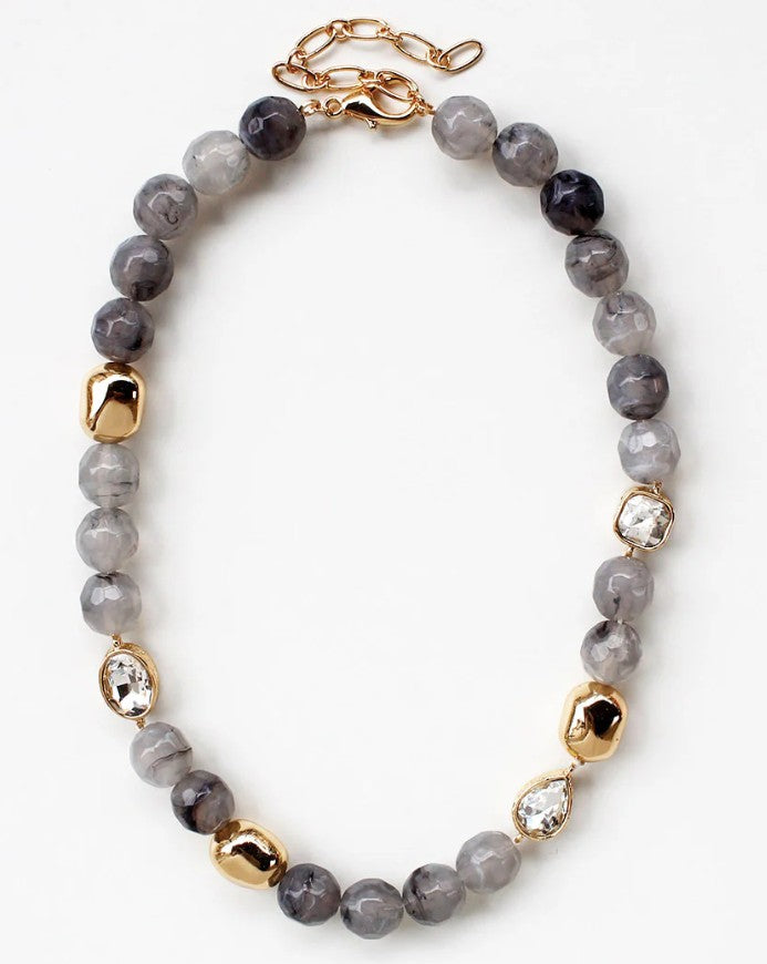 N-2973GY - Delilah Necklace-10-Jewelry-What's Hot Jewelry-Krista Anne's Boutique, Women's Fashion and Accessories Located in Oklahoma City, OK and Black Mountain, NC