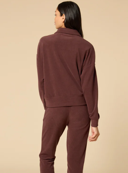 4200-4T - Vintage Velvet Quarter Zip Top-02-Tops/Blouses-Softies-Krista Anne's Boutique, Women's Fashion and Accessories Located in Oklahoma City, OK and Black Mountain, NC