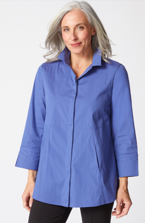 15019 - Perfect Travel Hidden Placket Shirt-02-Tops/Blouses-Habitat-Krista Anne's Boutique, Women's Fashion and Accessories Located in Oklahoma City, OK and Black Mountain, NC