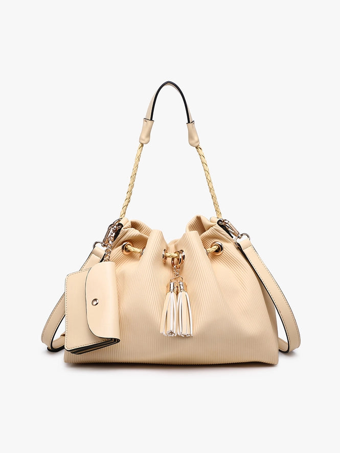 M2815 - Aaliyah Pleated Drawstring Bucket Bag-09-Accessories-Jen & Co-Krista Anne's Boutique, Women's Fashion and Accessories Located in Oklahoma City, OK and Black Mountain, NC