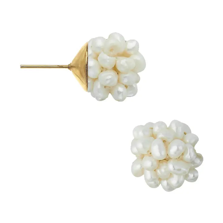1323W - Pearl Cluster Studs-10-Jewelry-Susan Shaw-Krista Anne's Boutique, Women's Fashion and Accessories Located in Oklahoma City, OK and Black Mountain, NC