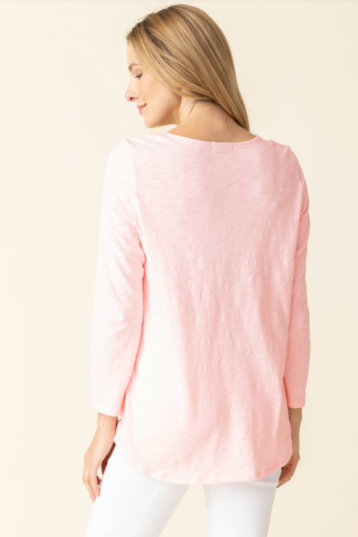 27516 - Cotton Pebble Ruched Tee-02-Tops/Blouses-Habitat-Krista Anne's Boutique, Women's Fashion and Accessories Located in Oklahoma City, OK and Black Mountain, NC