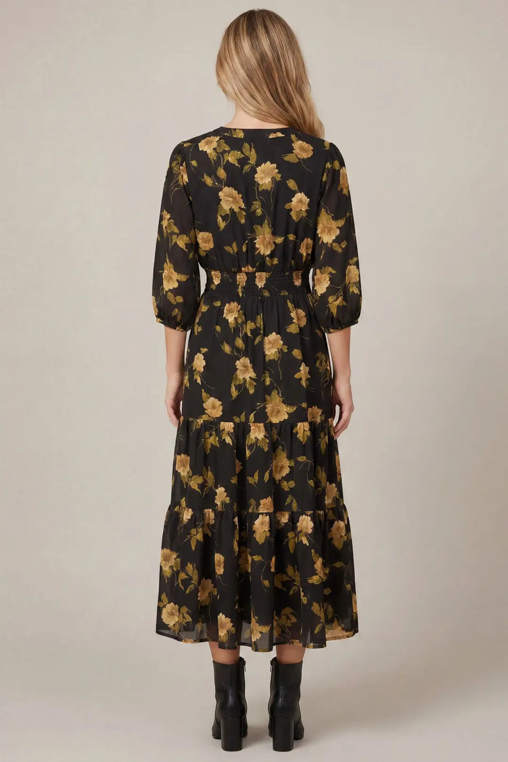 ST1845 - Floral Prairie Dress-06-Dresses/Jumpsuits-She + Sky-Krista Anne's Boutique, Women's Fashion and Accessories Located in Oklahoma City, OK and Black Mountain, NC