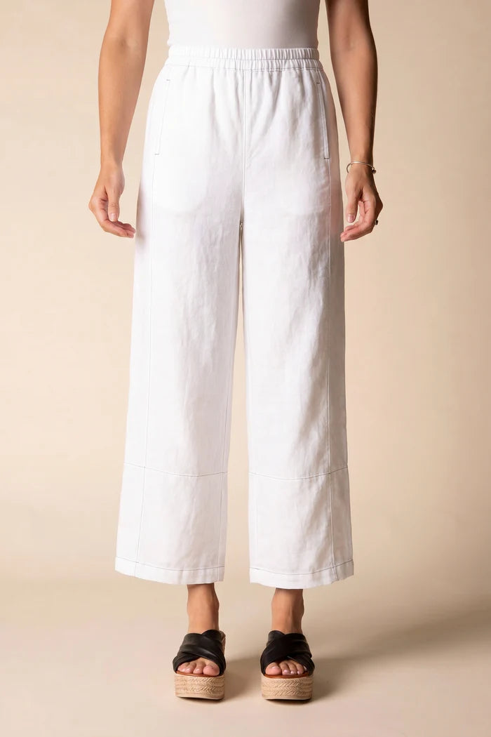 41577 - Linen Seamed Crop Pant-04-Bottoms-Habitat-Krista Anne's Boutique, Women's Fashion and Accessories Located in Oklahoma City, OK and Black Mountain, NC