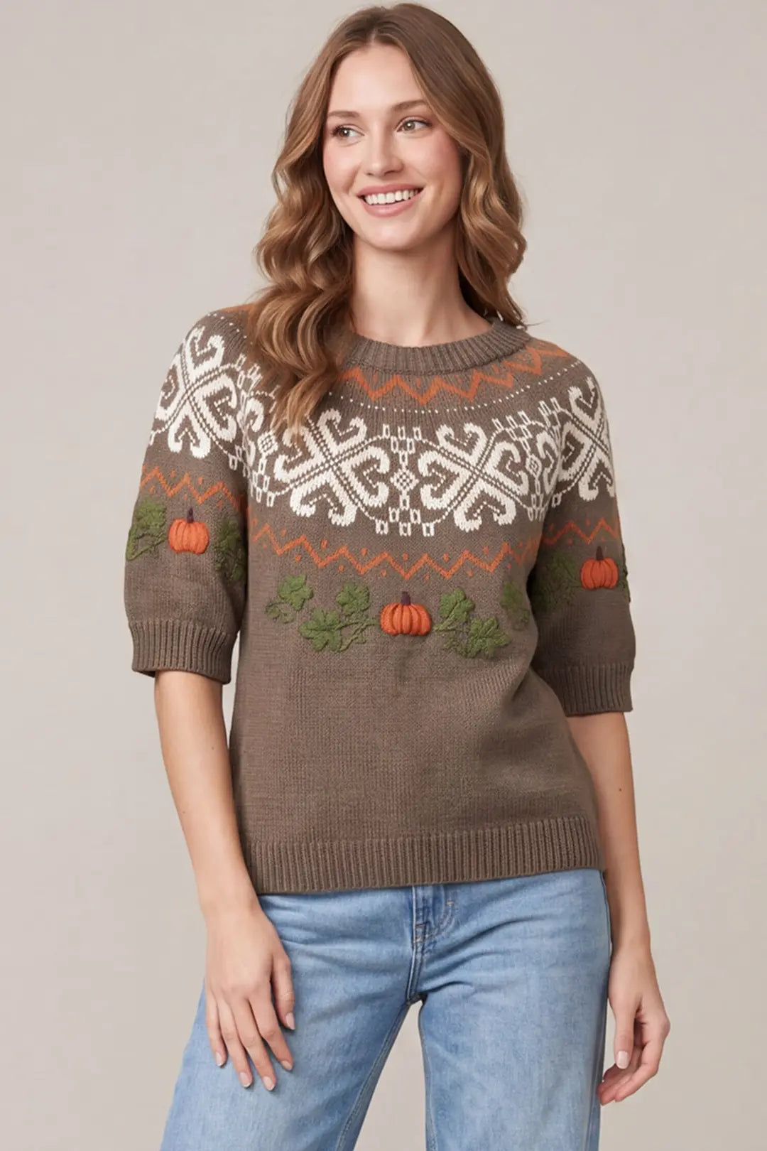 ST1678 - Pumpkin Patch Sweater-05-Sweaters-She + Sky-Krista Anne's Boutique, Women's Fashion and Accessories Located in Oklahoma City, OK and Black Mountain, NC