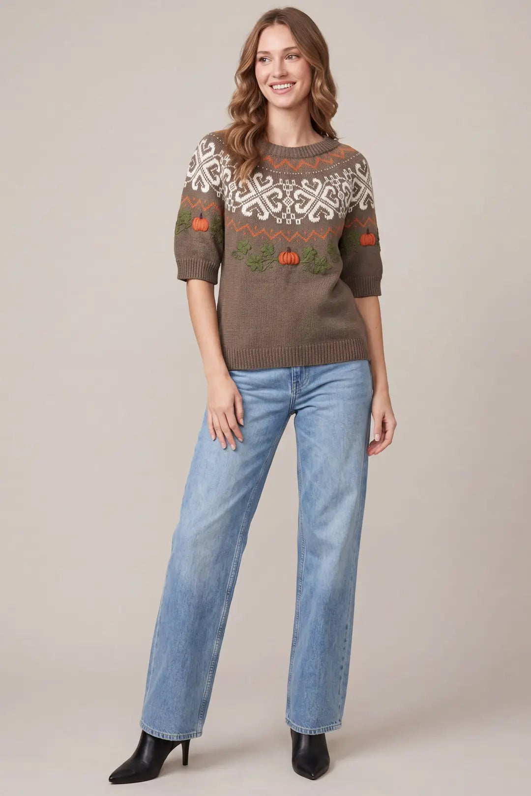 ST1678 - Pumpkin Patch Sweater-05-Sweaters-She + Sky-Krista Anne's Boutique, Women's Fashion and Accessories Located in Oklahoma City, OK and Black Mountain, NC