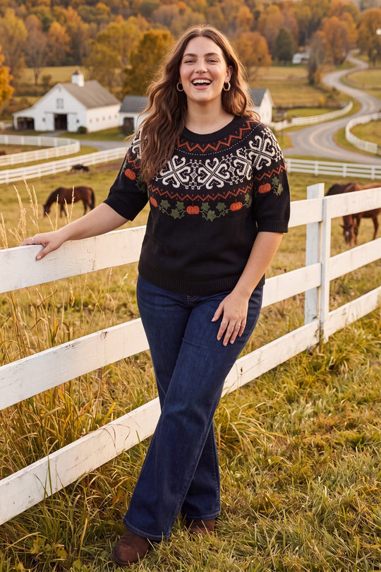 ST1678 - Pumpkin Patch Sweater-05-Sweaters-She + Sky-Krista Anne's Boutique, Women's Fashion and Accessories Located in Oklahoma City, OK and Black Mountain, NC
