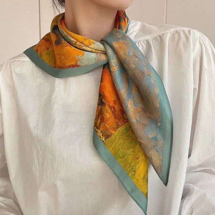 JC0707008 - Watercolor Square Scarf-08-Scarves/Wraps-JC Sunny Fashion-Krista Anne's Boutique, Women's Fashion and Accessories Located in Oklahoma City, OK and Black Mountain, NC