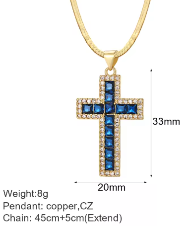 NK188GAC220145G3 - Embellished Cross Pendant-10-Jewelry-Aslan Rose-Krista Anne's Boutique, Women's Fashion and Accessories Located in Oklahoma City, OK and Black Mountain, NC