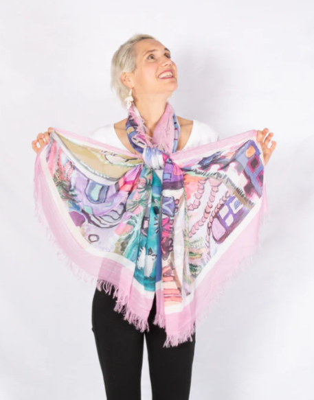 D-605 - Pink - Catch the Inexpressible Joy of Christmas - Loves Pure Light Scarf-08-Scarves/Wrapes-Love's Pure Light-Krista Anne's Boutique, Women's Fashion and Accessories Located in Oklahoma City, OK and Black Mountain, NC