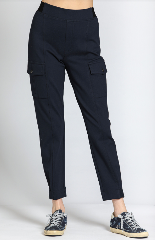 E17 - Ponte Pull-On Cargo Pant-04-Bottoms-Apny Apparel Inc-Krista Anne's Boutique, Women's Fashion and Accessories Located in Oklahoma City, OK and Black Mountain, NC