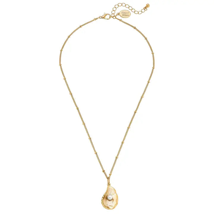 3963G - Pearl on the Half Shell Necklace-10-Jewelry-Susan Shaw-Krista Anne's Boutique, Women's Fashion and Accessories Located in Oklahoma City, OK and Black Mountain, NC