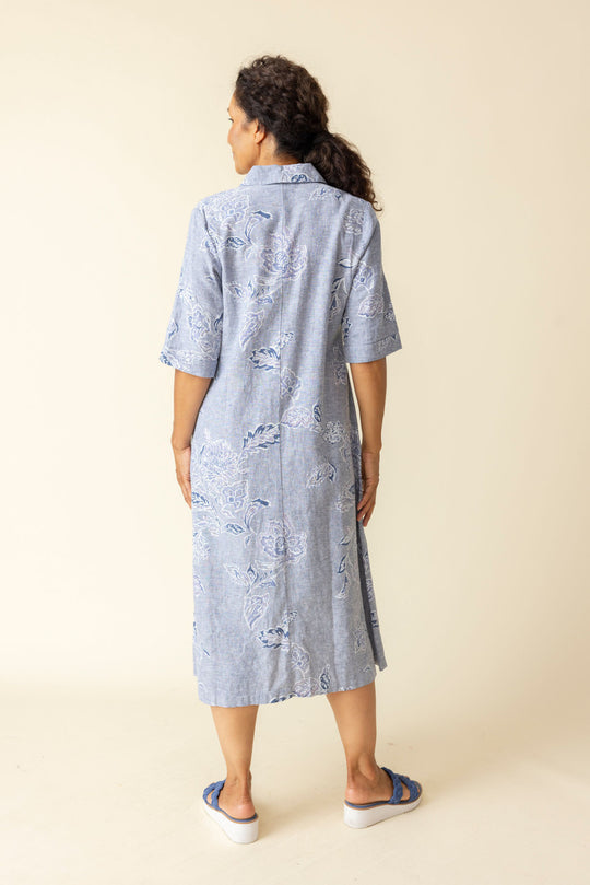 47586 - Linen Bloomer Retro Go To Dress-06-Dresses/Jumpsuits-Habitat-Krista Anne's Boutique, Women's Fashion and Accessories Located in Oklahoma City, OK and Black Mountain, NC