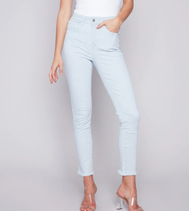 C5139-892B - Yarn Dye Five Pocket Ankle Length Jeans-4-Bottoms-Charlie B.-Krista Anne's Boutique, Women's Fashion and Accessories Located in Oklahoma City, OK