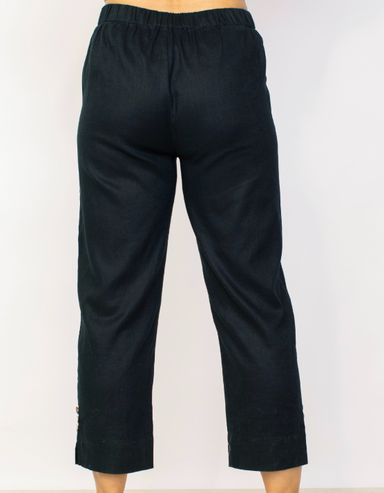 41560 - Linen Crop Pant-4-Bottoms-Habitat-Krista Anne's Boutique, Women's Fashion and Accessories Located in Oklahoma City, OK