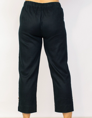 41560 - Linen Crop Pant-04-Bottoms-Habitat-Krista Anne's Boutique, Women's Fashion and Accessories Located in Oklahoma City, OK and Black Mountain, NC