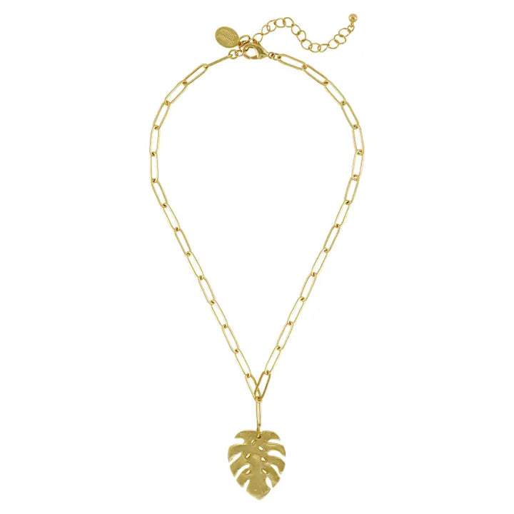 3696ML - Monstera Leaf Pendant-10-Jewelry-Susan Shaw-Krista Anne's Boutique, Women's Fashion and Accessories Located in Oklahoma City, OK and Black Mountain, NC