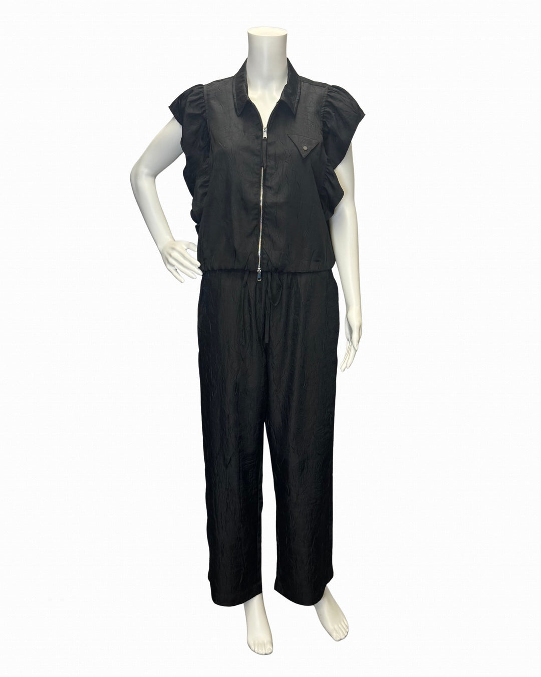 Crescent Zip-Front Ruffle Sleeve Jacket-03-Tees/Tanks-Lior-Krista Anne's Boutique, Women's Fashion and Accessories Located in Oklahoma City, OK and Black Mountain, NC