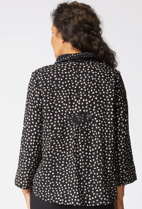 35649 - Express Dot Mix Pleat Back Jacket-01-Jackets/Blazers-Habitat-Krista Anne's Boutique, Women's Fashion and Accessories Located in Oklahoma City, OK and Black Mountain, NC