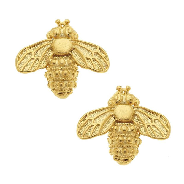 1210g - Gold Bee Stud Earrings