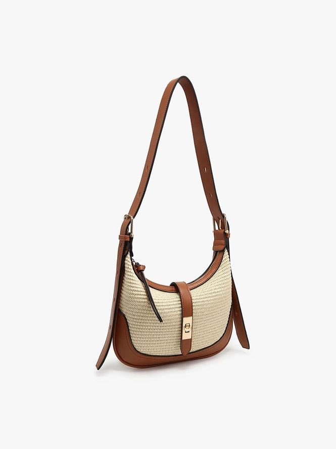 M2825 - Ariana Straw Shoulder Bag-09-Accessories-Jen & Co-Krista Anne's Boutique, Women's Fashion and Accessories Located in Oklahoma City, OK and Black Mountain, NC