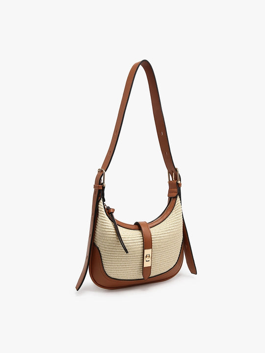 M2825 - Ariana Straw Shoulder Bag-09-Accessories-Jen & Co-Krista Anne's Boutique, Women's Fashion and Accessories Located in Oklahoma City, OK and Black Mountain, NC