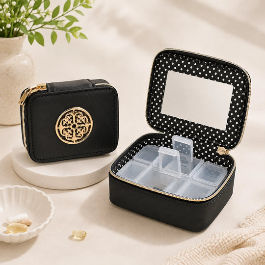Travel Pill Organizer and Jewelry Box