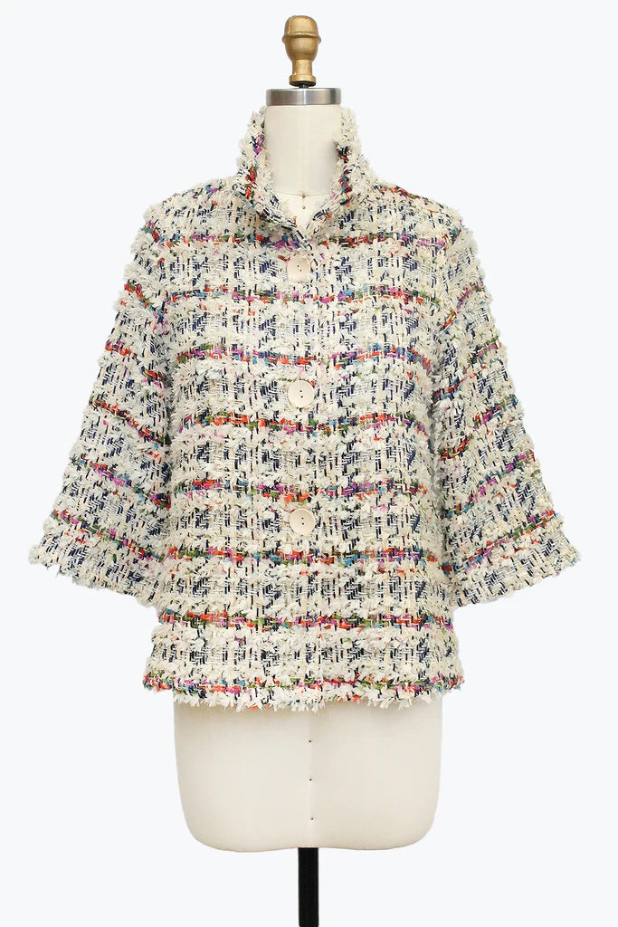 5107 - Fringe Tweed Jacket-01-Jackets/Blazers-Damee-Krista Anne's Boutique, Women's Fashion and Accessories Located in Oklahoma City, OK and Black Mountain, NC