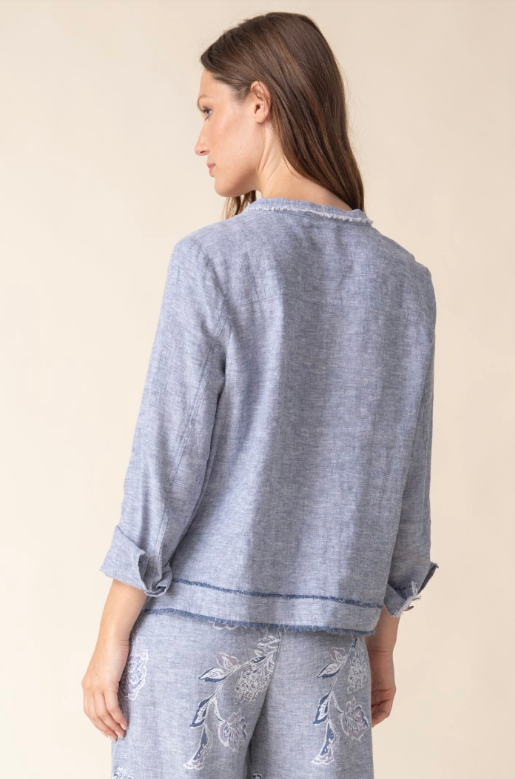 41552 - Linen Solid Summer Breeze Jacket-01-Jackets/Blazers-Habitat-Krista Anne's Boutique, Women's Fashion and Accessories Located in Oklahoma City, OK and Black Mountain, NC