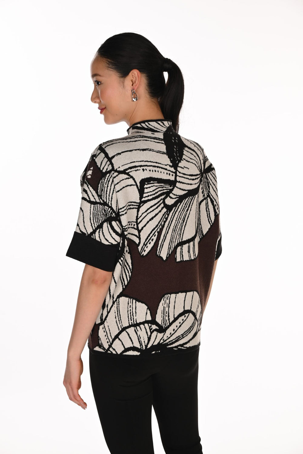 263773 - Half Sleeve Floral Knit Sweater-05-Sweaters-Frank Lyman-Krista Anne's Boutique, Women's Fashion and Accessories Located in Oklahoma City, OK and Black Mountain, NC