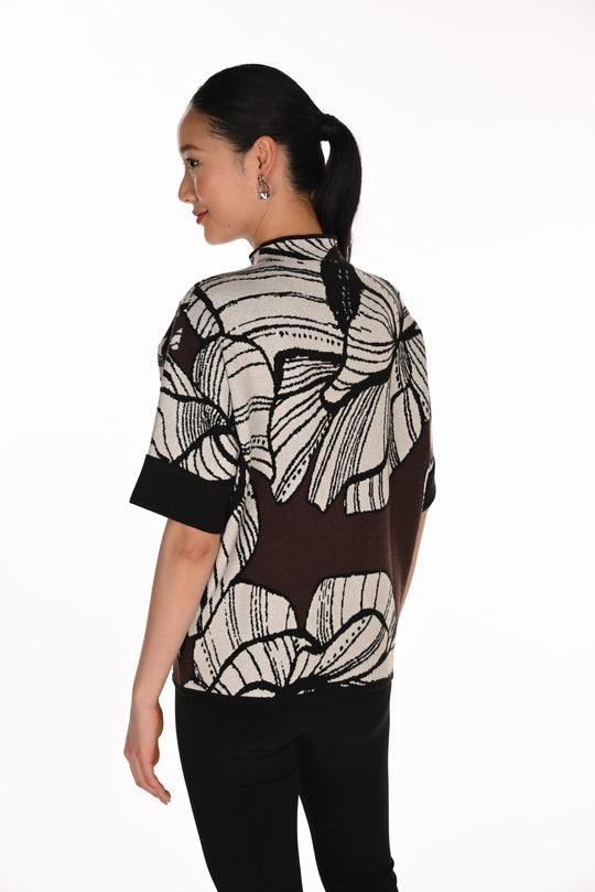 263773 - Half Sleeve Floral Knit Sweater-05-Sweaters-Frank Lyman-Krista Anne's Boutique, Women's Fashion and Accessories Located in Oklahoma City, OK and Black Mountain, NC
