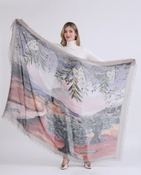 D-499 - Be Like a Flourishing Olive Tree - Loves Pure Light Scarf-08-Scarves/Wrapes-Love's Pure Light-Krista Anne's Boutique, Women's Fashion and Accessories Located in Oklahoma City, OK and Black Mountain, NC