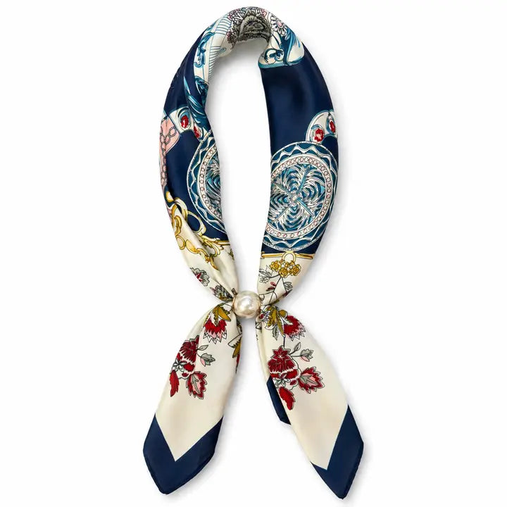 NK8115 - Magnetic Scarf with Pearl-09-Accessories-Queens Designs-Krista Anne's Boutique, Women's Fashion and Accessories Located in Oklahoma City, OK and Black Mountain, NC