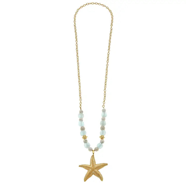 3650ST - 32" Gold Starfish Necklace-10-Jewelry-Susan Shaw-Krista Anne's Boutique, Women's Fashion and Accessories Located in Oklahoma City, OK and Black Mountain, NC