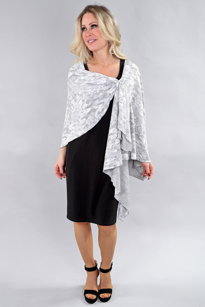 25F5907 - Marbled Knit Pull Through Wrap-08-Scarves/Wraps-Michael Tyler Collections-Krista Anne's Boutique, Women's Fashion and Accessories Located in Oklahoma City, OK and Black Mountain, NC