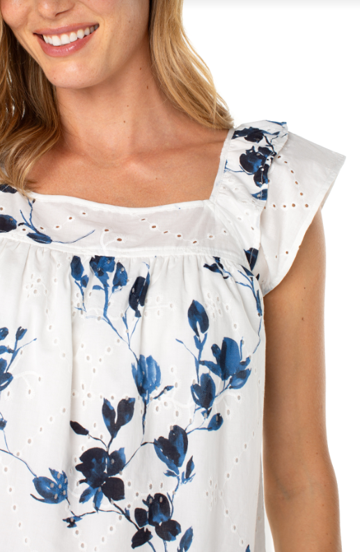 LM8E85EM5P52 - Square Neck Woven Blouse-03-Tees/Tanks-Liverpool-Krista Anne's Boutique, Women's Fashion and Accessories Located in Oklahoma City, OK and Black Mountain, NC