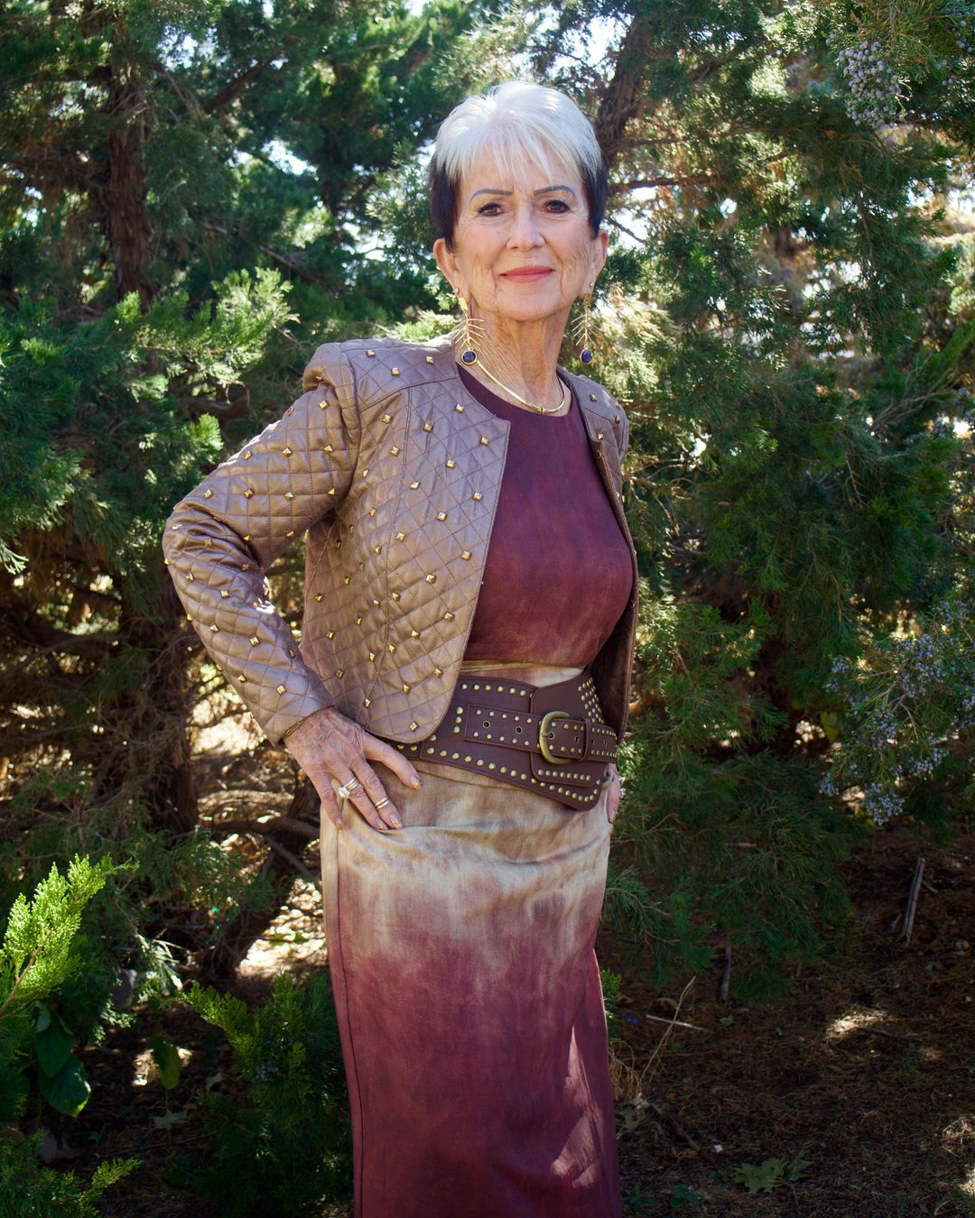 Wide Studded Belt w/ Buckle-Aslan Rose-Krista Anne's Boutique, Women's Fashion and Accessories Located in Oklahoma City, OK and Black Mountain, NC