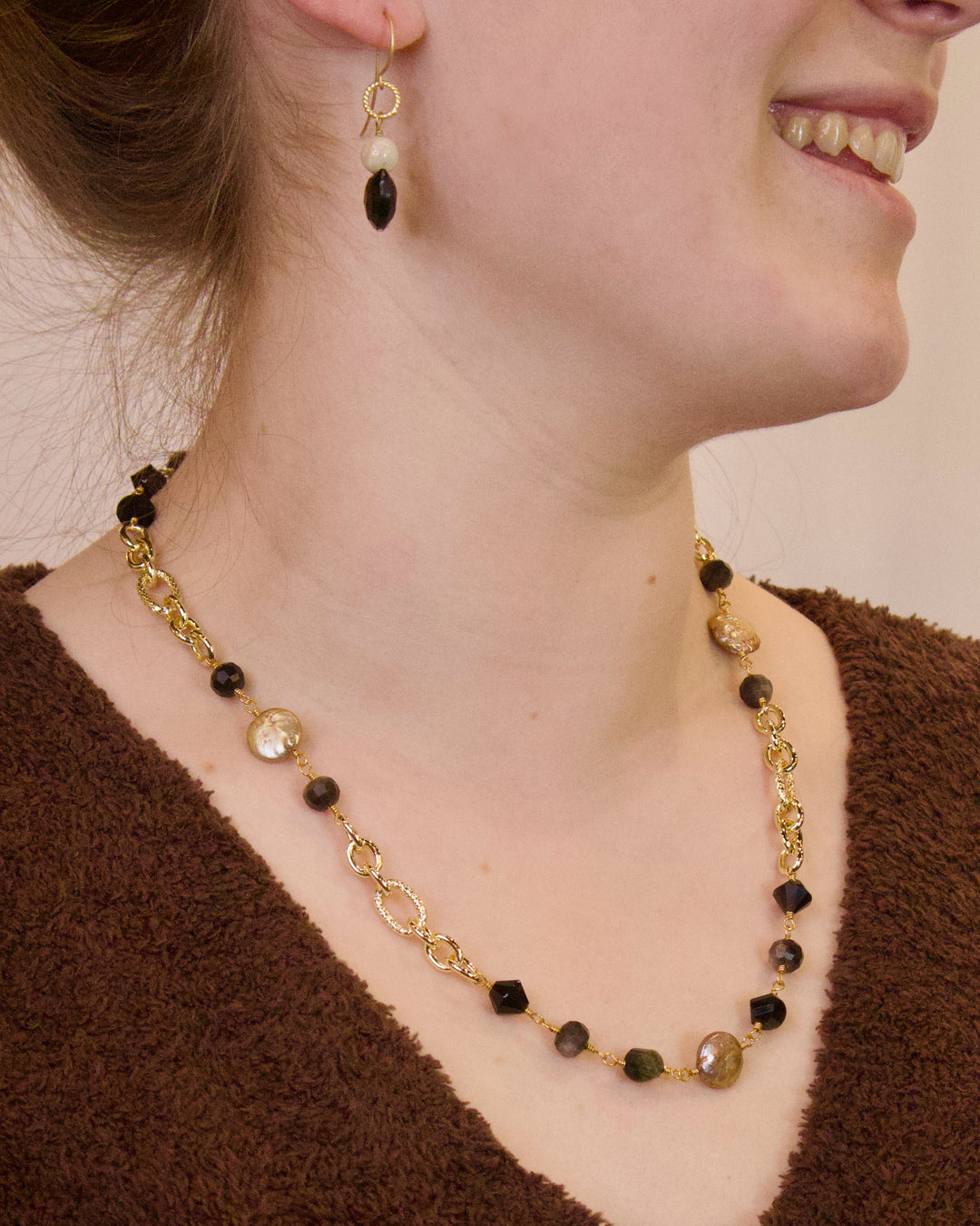 NW-25-139 - Coin Pearl and Mink Mica Necklace-10-Jewelry-Michele Busch Jewelry-Krista Anne's Boutique, Women's Fashion and Accessories Located in Oklahoma City, OK and Black Mountain, NC