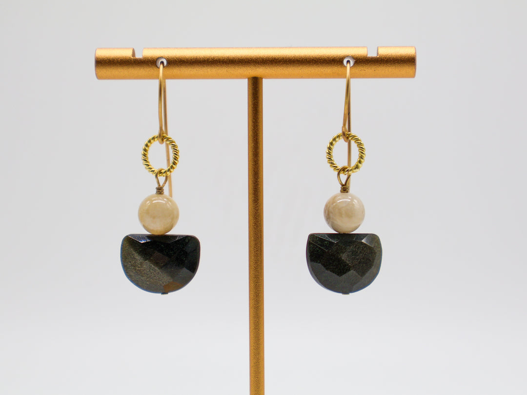 EW-25-96 - Chocolate Obsidian Teardrop Earrings-10-Jewelry-Michele Busch Jewelry-Krista Anne's Boutique, Women's Fashion and Accessories Located in Oklahoma City, OK and Black Mountain, NC