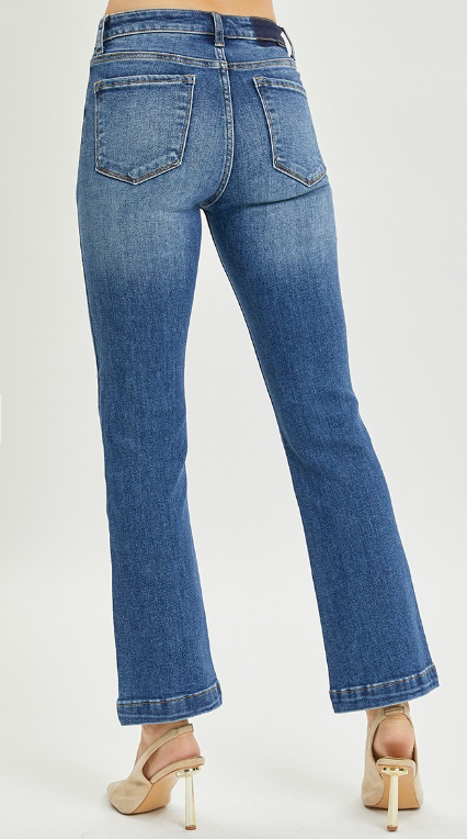 RDP5610 - High Rise Patch Pocket Straight Jeans-04-Bottoms-Risen Jeans-Krista Anne's Boutique, Women's Fashion and Accessories Located in Oklahoma City, OK and Black Mountain, NC