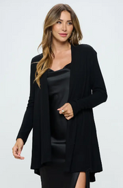 4322JKA - Brushed Ultra Soft Draped Cardigan-01-Jackets/Blazers-Renee C-Krista Anne's Boutique, Women's Fashion and Accessories Located in Oklahoma City, OK and Black Mountain, NC