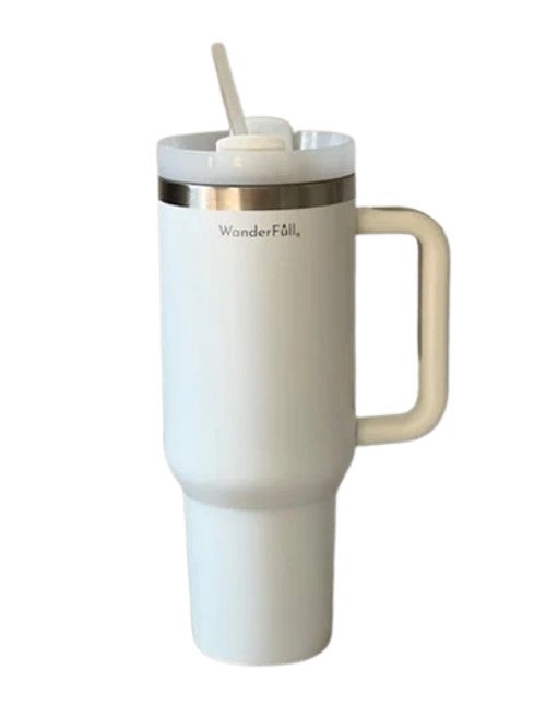 40 oz Insulated Tumbler w/ Handle and Straw-09-Accessories-Wanderfull-Krista Anne's Boutique, Women's Fashion and Accessories Located in Oklahoma City, OK and Black Mountain, NC
