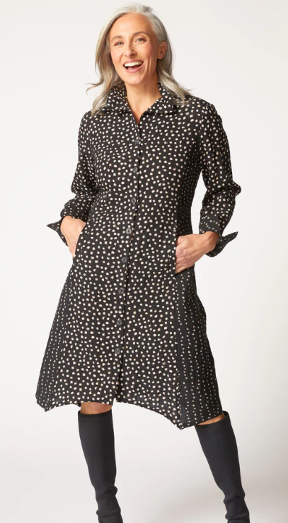35689 - Express Dot Mix Artist Dress/Duster-06-Dresses/Jumpsuits-Habitat-Krista Anne's Boutique, Women's Fashion and Accessories Located in Oklahoma City, OK and Black Mountain, NC