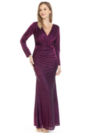 7072 - Shimmer Long Sleeve Gown